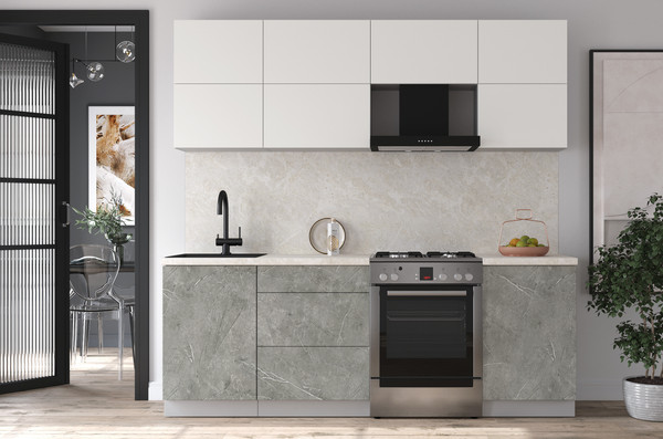 Изображение товара Кухонный гарнитур Интерлиния Мила Матте 2.2 Б (белый/керамика/опал светлый)