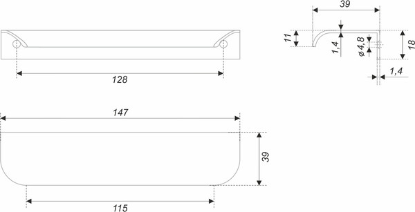 Изображение товара Ручка для мебели Boyard RT810BL.1/128/150