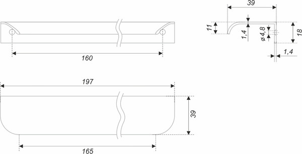 Изображение товара Ручка для мебели Boyard RT810BL.1/160/200