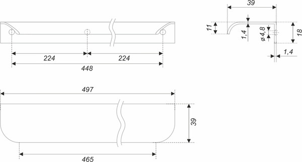 Изображение товара Ручка для мебели Boyard RT810BL.1/448/500