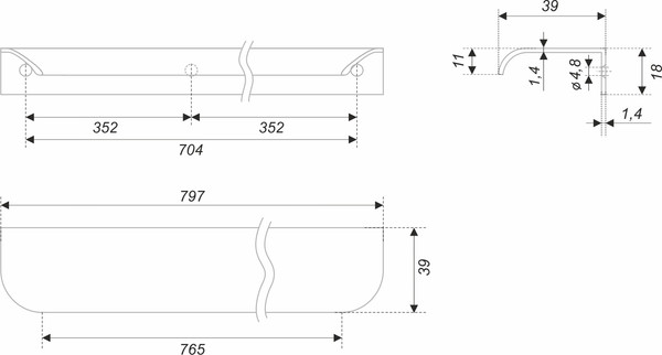 Изображение товара Ручка для мебели Boyard RT810BL.1/704/800