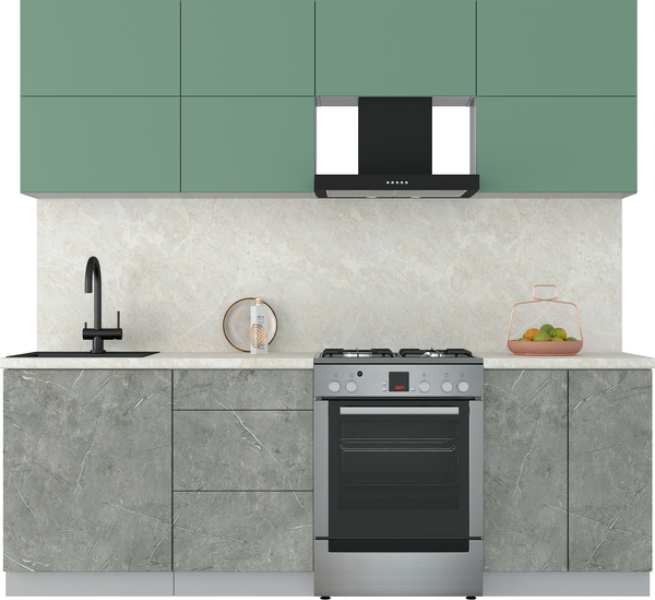 Изображение товара Кухонный гарнитур Интерлиния Мила Матте 2.3 Б (мята/керамика/опал светлый)