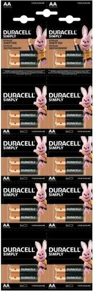 Изображение товара Комплект батареек Duracell Simply AAA LR03 BL20 (20шт)