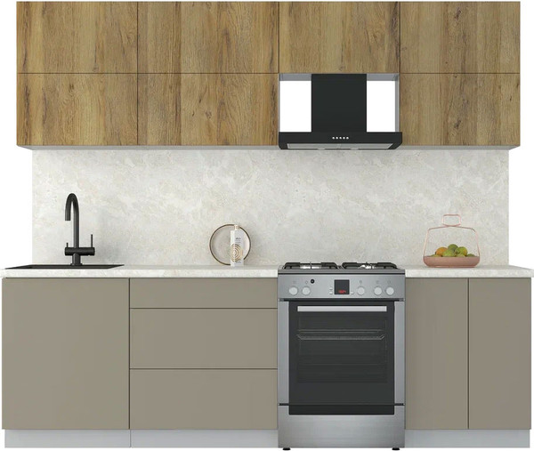 Изображение товара Кухонный гарнитур Интерлиния Мила Матте 2.5 Б (дуб вотан/луна/опал светлый)