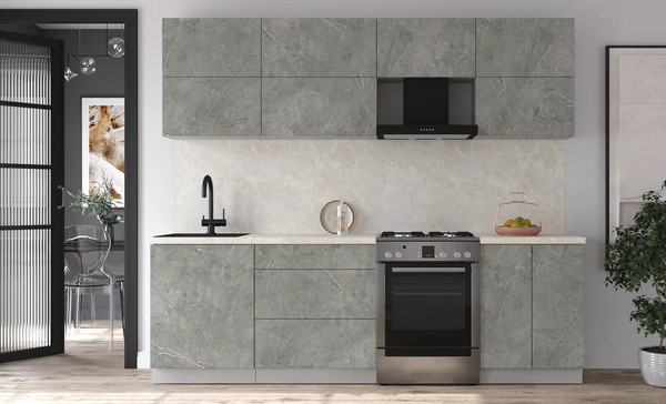 Изображение товара Кухонный гарнитур Интерлиния Мила Матте 2.5 Б (керамика/керамика/опал светлый)