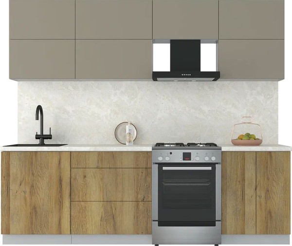 Изображение товара Кухонный гарнитур Интерлиния Мила Матте 2.5 Б (луна/дуб вотан/опал светлый)