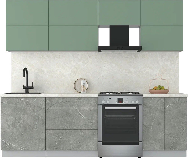 Изображение товара Кухонный гарнитур Интерлиния Мила Матте 2.5 Б (мята/керамика/опал светлый)