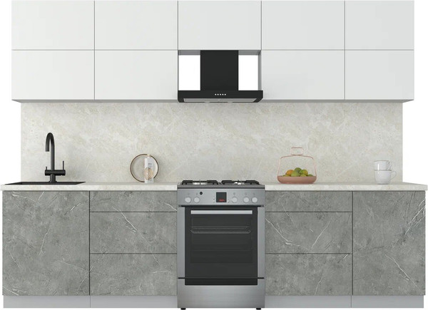 Изображение товара Кухонный гарнитур Интерлиния Мила Матте 2.9 Б (белый/керамика/опал светлый)