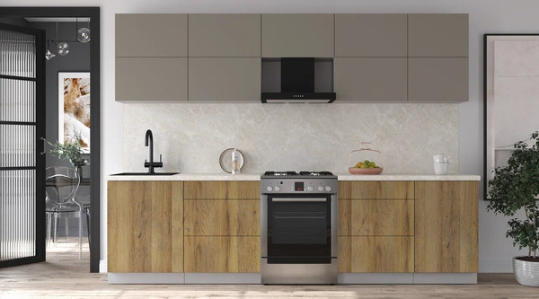 Изображение товара Кухонный гарнитур Интерлиния Мила Матте 2.9 Б (луна/дуб вотан/опал светлый)