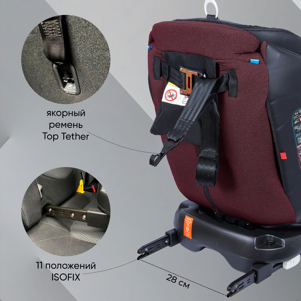 Изображение товара Автокресло Sweet Baby Ranger 360 Isofix 0-36 (бургунди)