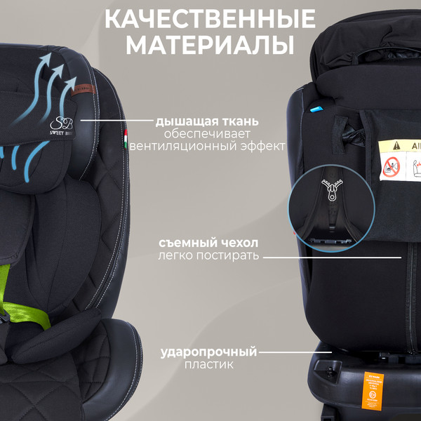 Изображение товара Автокресло Sweet Baby Suburban 360 Isofix 0-36 (черный/зеленый)