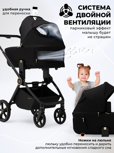 Изображение товара Детская универсальная коляска Sweet Baby Stella Plus Therma 2в1 (черный)