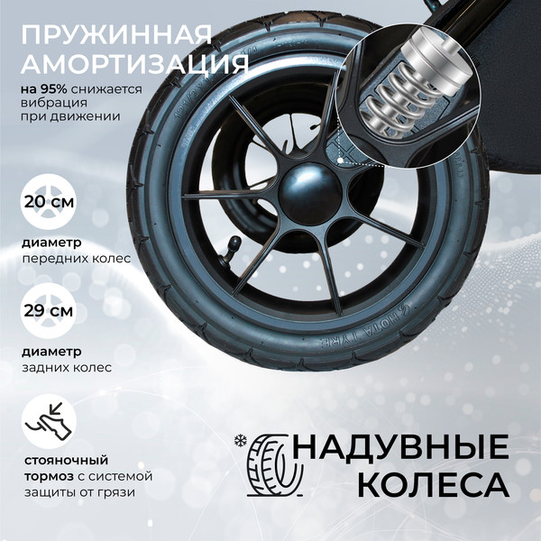 Изображение товара Детская универсальная коляска Sweet Baby Nuvola Air 2в1 (Moon Black)
