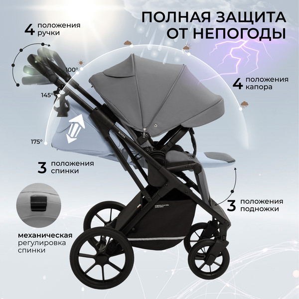 Изображение товара Детская универсальная коляска Sweet Baby Nuvola 2в1 (Slate Grey)