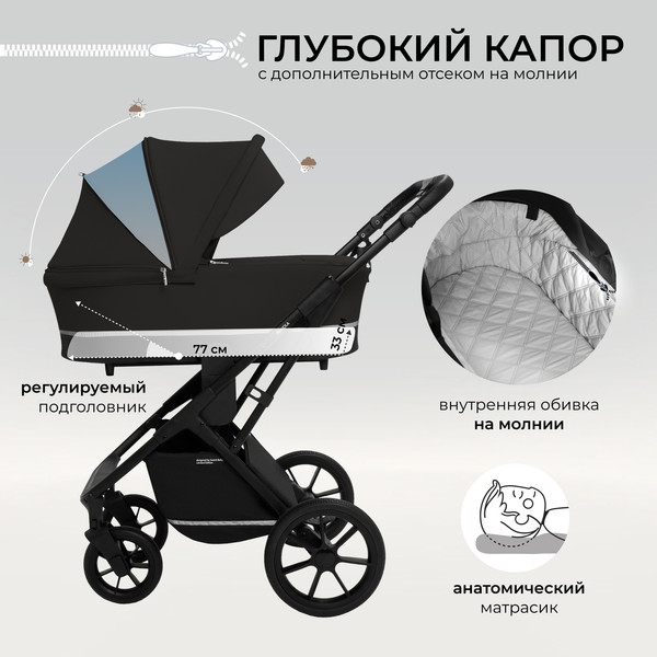 Изображение товара Коляска-люлька Sweet Baby Nuvola Uno (черный)