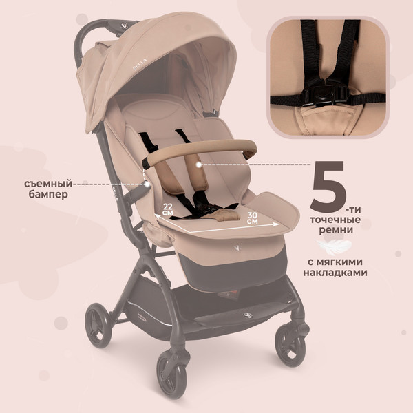 Изображение товара Детская прогулочная коляска Sweet Baby Bella (бежевый)