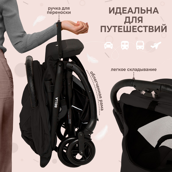 Изображение товара Детская прогулочная коляска Sweet Baby Bella (черный)