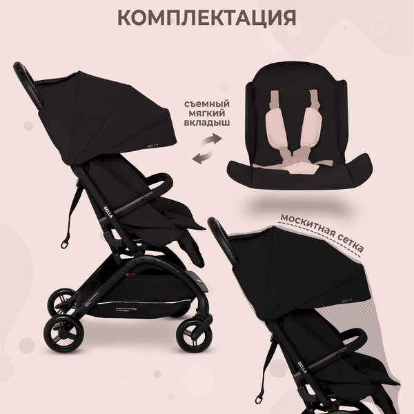 Изображение товара Детская прогулочная коляска Sweet Baby Bella (черный)