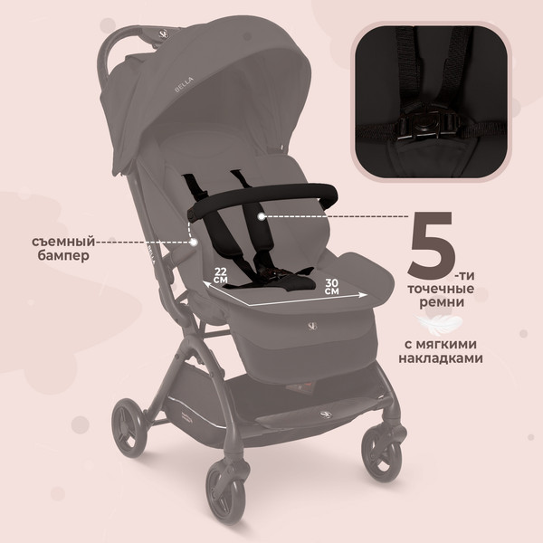 Изображение товара Детская прогулочная коляска Sweet Baby Bella (черный)