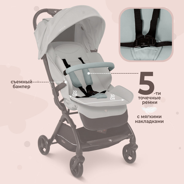 Изображение товара Детская прогулочная коляска Sweet Baby Bella (серый)