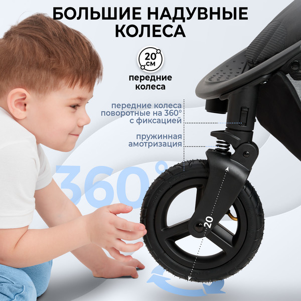 Изображение товара Детская прогулочная коляска Sweet Baby Egoista Air (черный)