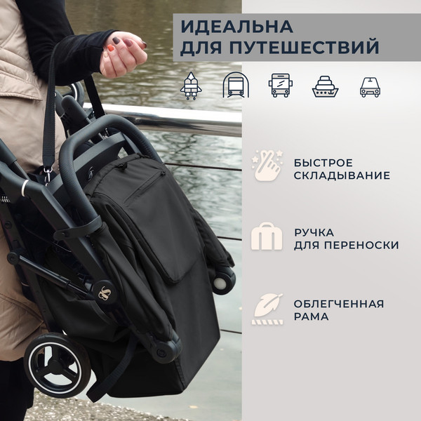 Изображение товара Детская прогулочная коляска Sweet Baby Grazia (черный)