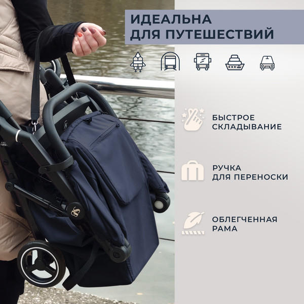 Изображение товара Детская прогулочная коляска Sweet Baby Grazia (синий)