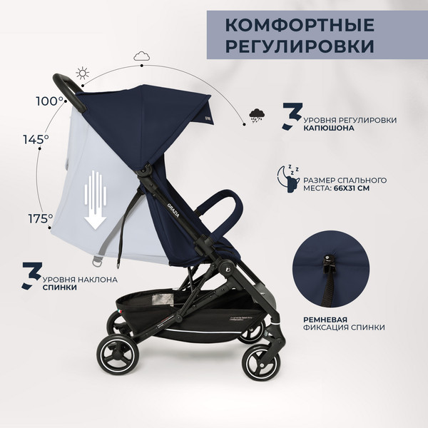 Изображение товара Детская прогулочная коляска Sweet Baby Grazia (синий)