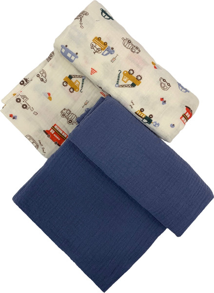 Изображение товара Набор пеленок детских Sweet Baby 125x96 (2шт, белый/синий)