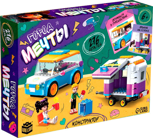 Изображение товара Конструктор Unicon Город мечты. Машинка с прицепом 59240 / 10639123 (276эл)