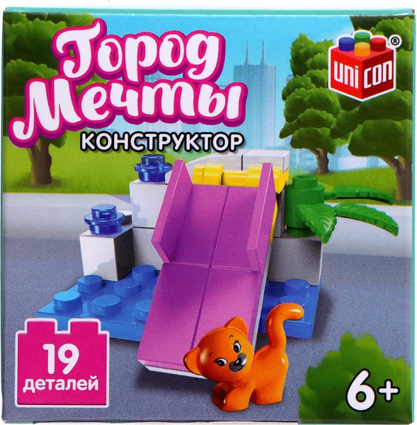 Изображение товара Конструктор Unicon Город мечты. Кошечка на площадке 20514-11 / 9226516 (19эл)