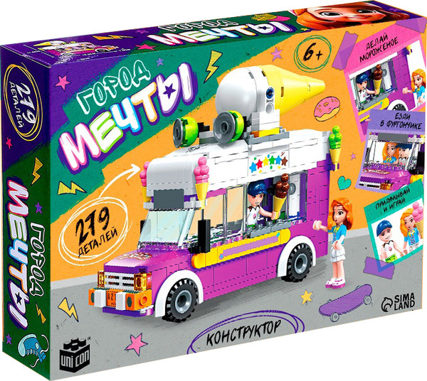 Изображение товара Конструктор Unicon Город мечты. Фургон с мороженым 59239 / 10639122 (279эл)