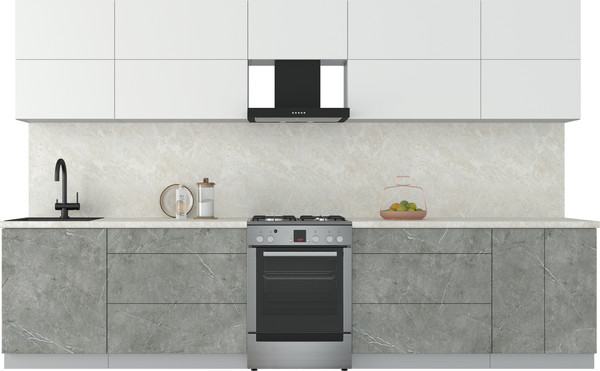 Изображение товара Кухонный гарнитур Интерлиния Мила Матте 3.4 Б (белый/керамика/опал светлый)