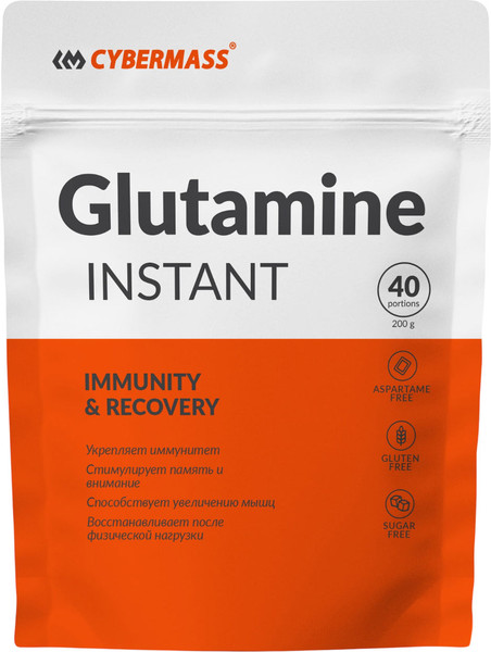 Изображение товара L-глютамин CYBERMASS Glutamine Манго (200г, пакет)