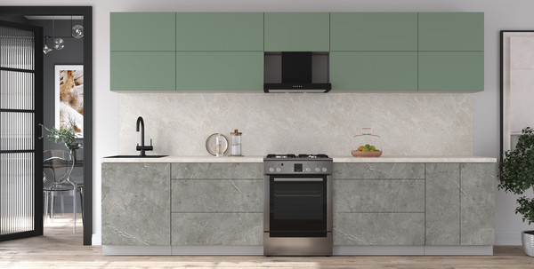 Изображение товара Кухонный гарнитур Интерлиния Мила Матте 3.4 Б (мята/керамика/опал светлый)