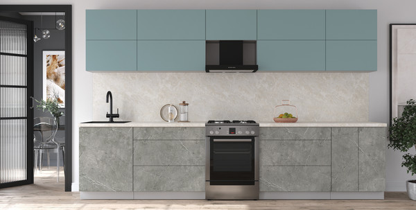 Изображение товара Кухонный гарнитур Интерлиния Мила Матте 3.4 Б (океан/керамика/опал светлый)