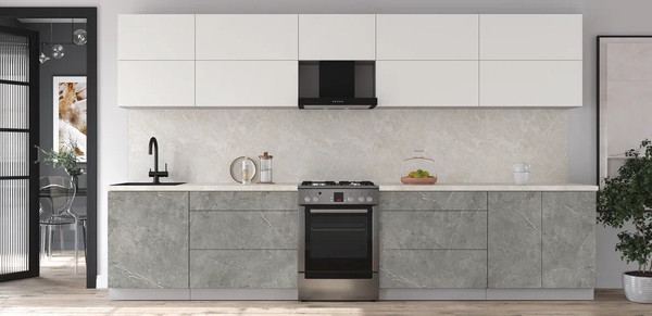 Изображение товара Кухонный гарнитур Интерлиния Мила Матте 3.6 Б (белый/керамика/опал светлый)