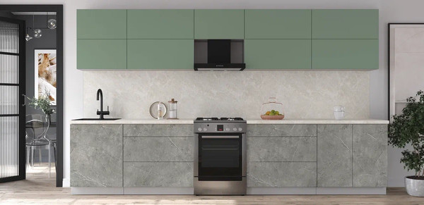 Изображение товара Кухонный гарнитур Интерлиния Мила Матте 3.6 Б (мята/керамика/опал светлый)