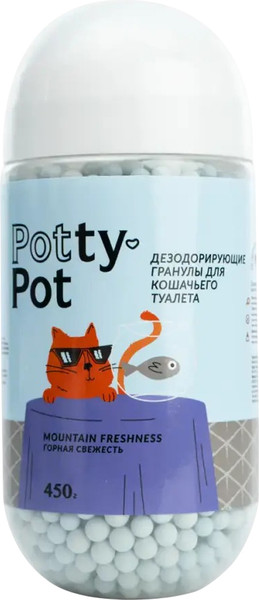 Изображение товара Кондиционер для кошачьего туалета Potty-Pot Дезодорирующие гранулы Горная свежесть (450г)
