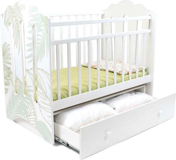 Изображение товара Детская кроватка Sweet Baby Cristallina с маятником с ящиком (белый)