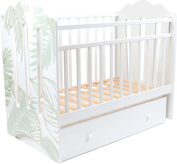 Изображение товара Детская кроватка Sweet Baby Cristallina с маятником с ящиком (белый)