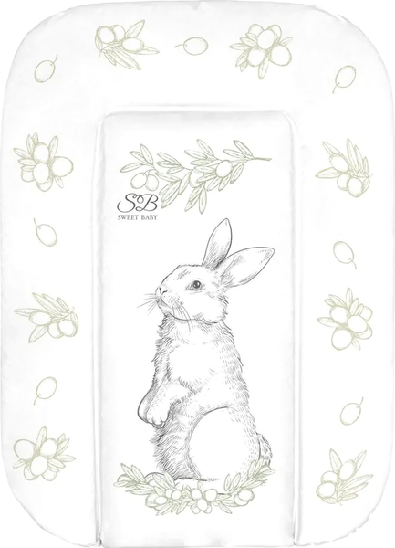 Изображение товара Пеленальный матрас Sweet Baby Foresta Magica Grigio Oliva 48x71 (заяц серый/оливковый)