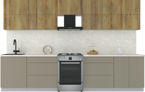 Изображение товара Кухонный гарнитур Интерлиния Мила Матте 3.3 Б (дуб вотан/луна/опал светлый)