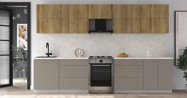 Изображение товара Кухонный гарнитур Интерлиния Мила Матте 3.3 Б (дуб вотан/луна/опал светлый)