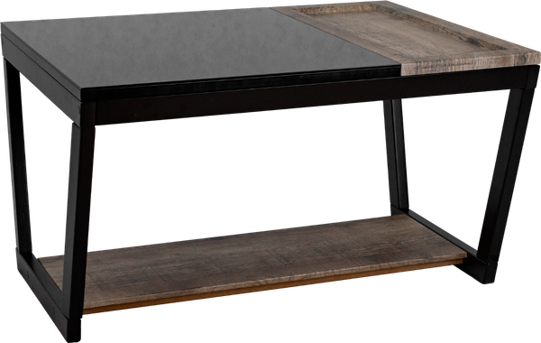 Изображение товара Журнальный столик Мебелик BeautyStyle 31 (дуб крымский состаренный/венге/стекло черное)