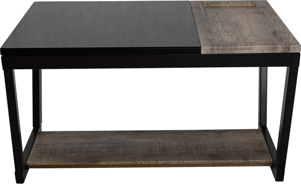Изображение товара Журнальный столик Мебелик BeautyStyle 31 (дуб крымский состаренный/венге/стекло черное)