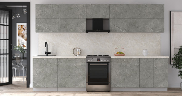 Изображение товара Кухонный гарнитур Интерлиния Мила Матте 3.3 Б (керамика/керамика/опал светлый)