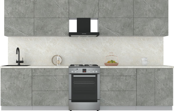 Изображение товара Кухонный гарнитур Интерлиния Мила Матте 3.3 Б (керамика/керамика/опал светлый)