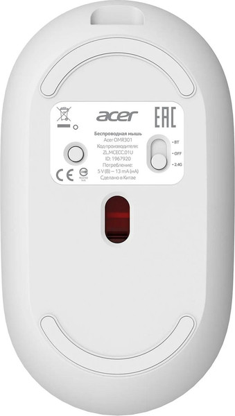 Изображение товара Мышь Acer OMR301 / ZL.MCECC.01U (белый)