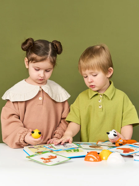 Изображение товара Развивающие карточки BertToys Подражалки. Зверюшки / FD309, твердая обложка